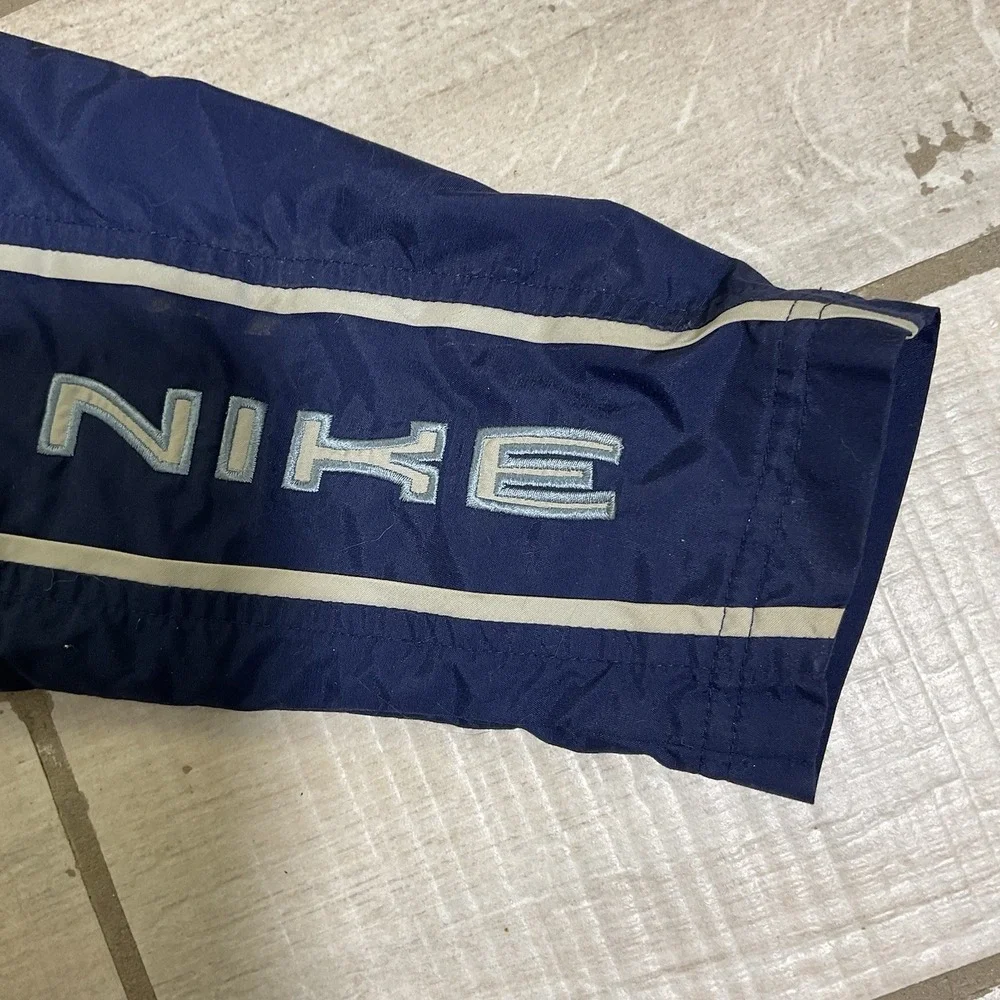 VTG Nike Track Jacket Men's Large Navy White‎ Windbreaker Gray Tag Full Zip Y2K - Picture 5 of 8